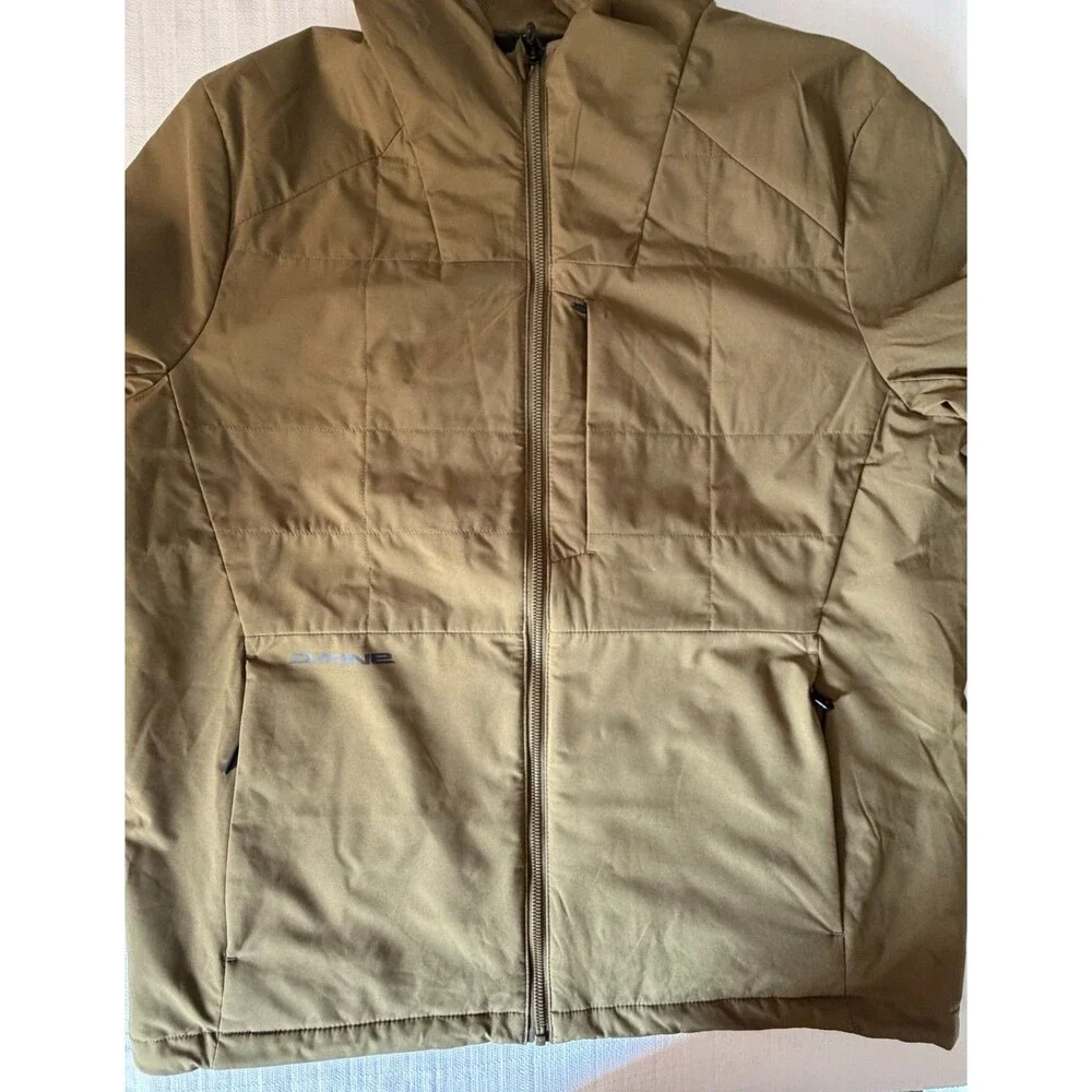 Dakine Mens Medium Insulated Hooded Jacket Water Wind Resistant Brown Outdoor